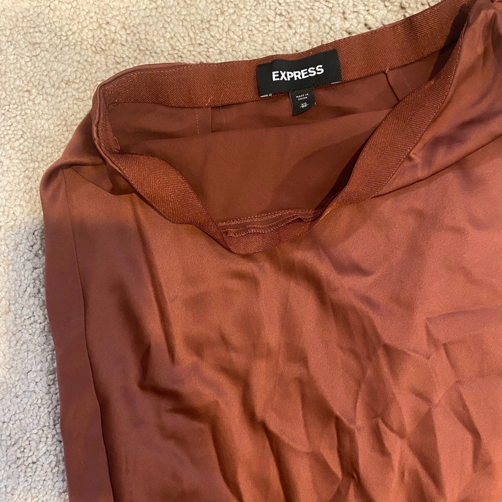 Burnt Orange Satin slip Skirt